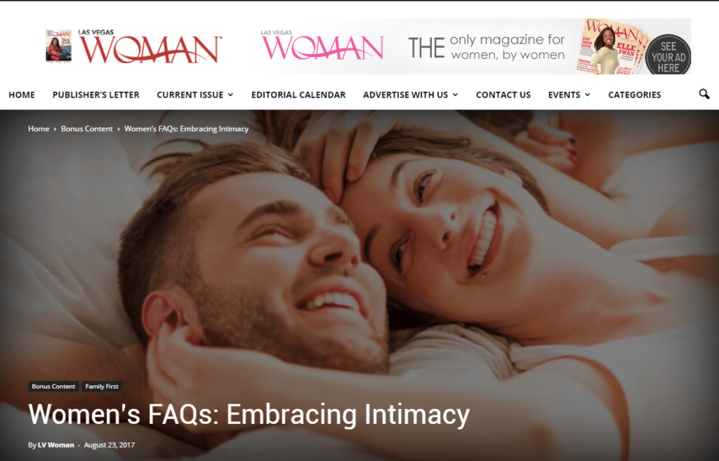 Las Vegas Woman Magazine Embracing Intimacy New Image Advanced Laser